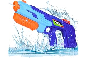NALIKOSTY Pistola de agua para niños y adultos, pistola de pulverización de agua de 900 ml, 8-10 m, juguete de agua de gran alcance para niñas, niños, verano, exterior, playa, piscina, jardín, patio trasero,