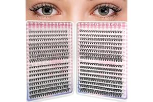 LUFFLOK Kit Pestañas 640pcs Pestañas Postizas Naturales, 30D+40D+50D+60D Pestañas Pelo a Pelo, 8-16mm Cluster Lashes Kit con Russian Curl D, DIY Extensiones de Pestañas para Principiantes
