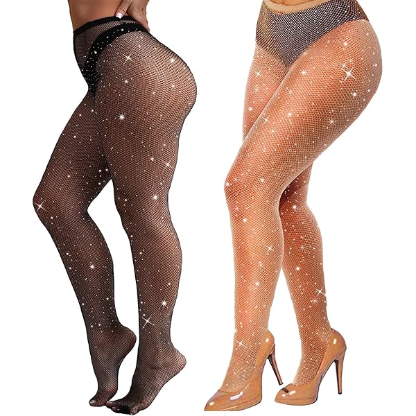Collant A Rete Con Glitter Leg Avenue - Donna, Per Feste E Halloween, Tessuto Elastico E Brillante - Foto 5