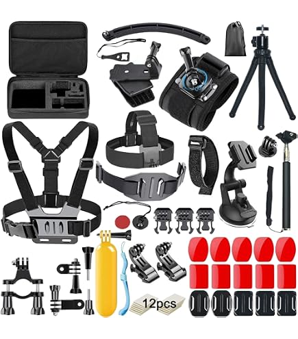 YALLSAME Cadre Mount Cas pour GoPro Hero 7 6 5 avec Bouchon d'objectif Adaptateur Trépied De Protection Squelette Logement Accessoires pour GoPro 5 6 7 Noir Argent Blanc Hero 2018