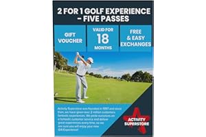 Activity Superstore 2 for 1 Golf Experience Gift Voucher - 5 rounds of Golf for Half the Price! Over 800 golf courses across UK & Ireland, Golf Gifts, Retirement Gifts