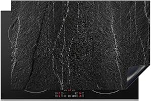 KitchenYeah© Herdabdeckplatte Einteilig Küche Herdabdeckung Ceranfeld Herdabdeckplatten Anti Rutsch Matte Aufrollbar Stein - Anthrazit - Dunkel - grau - 80x52 cm