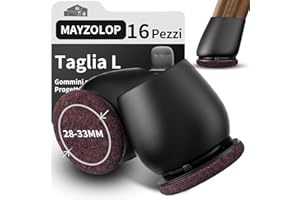 MAYZOLOP 16 Pezzi Gommini per Sedie, Cuscinetto Nero da 1,25in Feltrini per Sedie Inclinabili Rotondi, Gommini per Sedie con Cuscinetti in Feltro, Senza Graffi, Senza Rumore