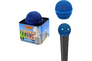 MICROPHONE DUDE Blue Replacement Steel Mesh Grille Heads For Shure SM58, BETA 58, Dynamic Microphones - Includes Protective Storage Tin Case