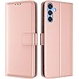 TQIAHF for Samsung Galaxy A35 5G Case Leather Wallet Phone Case Cover with Card Holder Slots Magnetic Flip Case Shockproof Folio Stand Book Style Phone Cover for Samsung Galaxy A35 5G,Rose Gold