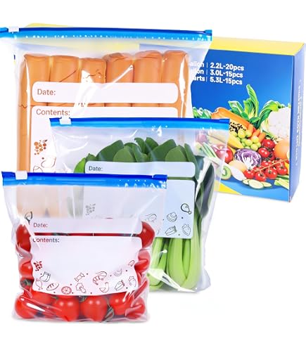 Lot de 20 sac congelation reutilisable et Stand Up,Sac congelation en