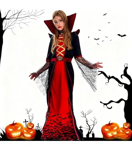 Robe Médiévale Renaissance Pour Fille 12-16 Ans - Manches Longues, Style Gothique - Costume Halloween