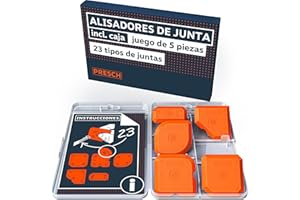 Presch Set de alisadores de juntas 5 pzs. con caja - Juntas perfectas gracias a bordes muy rectos - Botones especiales para facilitar el levantamiento - Ideal para selladores como acrílico y silicona