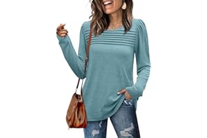 WIHOLL Sweatshirts for Women Crewneck Long Sleeve Tops Ladies Tops
