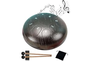 Yiokii Steel Tongue Rain Drum for Outside Garden, 6 Inch 8 Note Chakra Drum, Waterproof Musical Chime, Enjoy the Symphony
