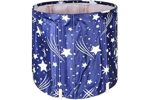 Dhouse Portable Bathtub 68 X 65CM 230L Foldable Free Standing Soaking Bath Tub Adult SPA Bathtub for Student Home Camping (Starry Blue)