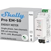 Shelly Pro EM 50 A | Wi-Fi ve Bluetooth enerji sayacı, g&uuml;&ccedil; &ouml;l&ccedil;&uuml;m&uuml; ile koruma kontroll&uuml; | ev otomasyonu | Alexa ve Google Home