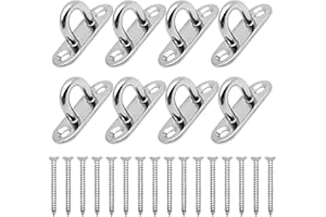 YancLife 8 Pezzi Piastra Oculare in Acciaio Inossidabile M5, Gancio a Soffitto con Viti, Gancio Muro Occhielli in Metallo per Sedie Sospese, Tende da Sole e Molto Altro Ancora