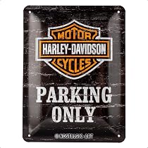Retro Blechpostkarte Harley-Davidson – Mini-Blechschild Als Grußkarte Mit Umschlag (10x14 Cm)