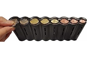 CLAIRE-FONCET Monedero con dispensador de Monedas de 8 Piezas de Euro, Monedero Cintura, Ideal para Camarero, Camarera, Taxis, Autobúses, vendedores en Parque de Atracciones, de Producción Europea EU