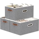 Yawinhe Storage Boxes Pack of 3 Foldable Fabric Boxes 38 x 25 x 21 cm