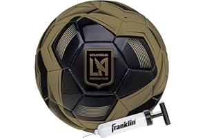 Franklin Sports MLS Los Angeles FC Football Products Official Size 5 Soft Abrasion Resistant Cover + Air Pump