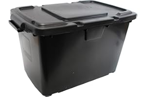 All-Green Coral 55 Litre Black Outdoor Kerbside Waste Recycling Box - Box & Black Lid