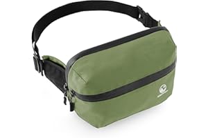 XENLYN GEAR Waterproof Bum Bag | Waist Fanny Pack & Running Belt for Men & Women | Adjustable Waist Bag with Zipper Pockets | Green Bumbag Mens Travel, Hiking, Dog Walking, Festivals, Everyday Carry