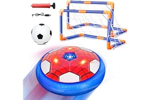 Philivivi Air Power Fußball Kinder Spielzeug Set, 2 in1 Wiederaufladbar Hover Ball Set mit LED-Lichtern Schaum Stoßstangen Geschenke für Junge Mädchen Sport Indoor Outdoor