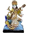 ESPLANADE Saraswati Mata Maa Murti Idol Statue Sculpture - Resin - Multi - 6" Inches