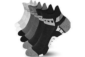 Niofind Męskie Skarpety do Kostek, 6 Par Oddychających Bawełnianych Krótkich Skarpet, Amortyzowane Skarpety Sportowe dla Mężczyzn i Kobiet do Biegania Piesze Wycieczki, Jazda na Rowerze