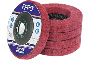 FPPO 5Pcs 4.5" x 7/8" Nylon Fiber Flap Disc Polishing Grinding Wheel,Scouring pad Buffing Wheel for Angle Grinder, Polishing Tools (Grit 320)