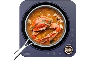 CIARRA Placa de Inducción Portátil 8 Niveles, Placa Electrica Portatil 2000 Vatios, Temporizador de 4 Horas, Bloqueo Para Niños, Azul,CAPTIH1-M