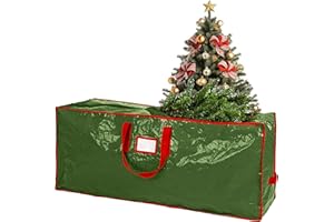 SUNQ Christmas Tree Storage Bag – Fits Up to 7.5ft Tall Artificial Trees – Durable Reinforced Carry Handles, Dual Zippered – Large Holiday Xmas Tree Bag – Waterproof, Prevents Moisture & Dust