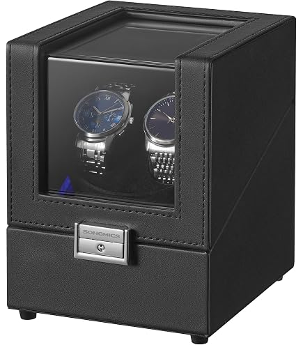 Espositore Carica Orologi Automatici KLARSTEIN Lugano - 2 Posti, 4 Modalità, Rotazione Destra/Sinistra, Design Moderno