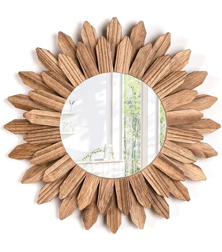 Wall Hanging Mirror Boho Mirror with Fringe Round Mirror Art Ornament for Apartm Wall Hanging Mirror Boho Mirror with Fringe Round Mirror Art Ornament for Apartm