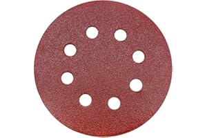 ALBOYI 50PCS Sanding Discs Pads 80 Grits 5 Inch Hook and Loop 8-Holes Sandpaper Assorted for Random Orbital Sander