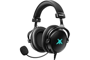 TECKNET Wired Xbox Headset - Gaming Headsets for Xbox, PS5, PS4, PC, NS, Mac, Stereo Over-Ear Headphones with Microphone, 50mm Drivers, Noise Cancelling, 3.5mm Jack