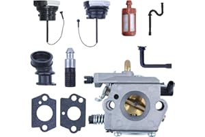 Mtanlo Carburatore WT-194 in metallo per Stihl 024 026 MS240 MS260 MS 240 260 Walbro WT-194 1121120 0611 con tappi serbatoio carburante Carburatore Tubo di aspirazione olio Filtro carburante