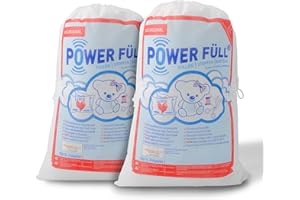 POWER FÜLL Füllwatte | 2 x 1,25 kg - Stopfmaterial | Füllmaterial für Stofftiere & Kissen | Waschbar bei 95°C | (2.5, Kilogramm)