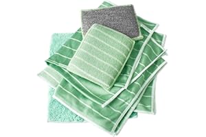 Awinker Lot de 6 Chiffon Bambou Microfibre pour Vitres Miroirs Carreaux Carrosserie Ménage Salle de Bain