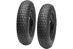 Garronda Set di 2 Copertone 4.80/4.00-8 2PR con Camera d’Aria (AV) per Ruota Carriola, compatibile con Ruote per Carrello, Ø 39 cm, idoneo fino a 120 kg GD-0164, Nero