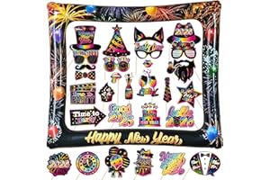 YIIIGOOOD 2026 Silvester Foto Requisiten aufblasbarer Fotorahmen Bunte Neujahr Deko Fotorequisiten Frohes neues Jahr Party-Zubehör