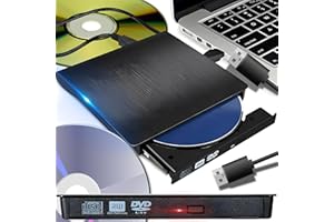 Retoo CD DVD Externo con Cable USB 3.0 A, B, Grabador portátil y Lector de bajo Ruido, Unidades de DVD Externa Portátil CD/DVD /-RW, Slim Superdrive para portátil, PC de sobremesa, Windows XP