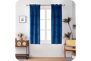 GIRASOLE HOME Coppia Tende Adelaide Morbide Oscuranti Termiche in Velluto 2 Pannelli da 70x150cm con Tasca, Blu