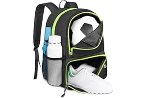 ‎YOREPEK YOREPEK Fußball Tasche, Fussball Rucksack mit Schuhfach und Ballfach, Leicht Sportrucksack Herren Damen Basketball Rucksack Wasserfest Sportausrüstungstasche für Basketball Volleyball Fußball