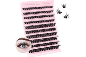 Oreola Cils individuels Naturel 100D Cluster C Curl Doux Vaporeux Cils Clusters DIY Extensions de Cils Aspect Naturel 8-16 MM 0,07 D Curl Faux Cils