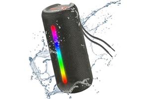 MU LIN cassa bluetooth doccia Portatile Impermeabile cassa bluetooth potente, altoparlante bluetooth portatile, Luce RGB, AUX & Micro SD,NERO 1PZ
