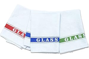 A & B TRADERS Printed Glass Cloths Tea Towels Cotton Dishcloths Cleaning Lint Free Pack of 10