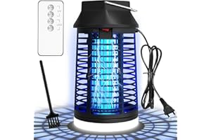 WUEAOA Lampe Anti Moustique Exterieur avec LED Lampe - Contrôlable à Distance, 4200V 15W UV Lampe, Tue Mouche Electrique Non Toxique et inodore, Lampe Anti Mouche pour Extérieur