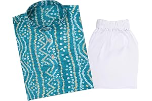 TinySteps® Traditional Bandhani Print Kids Festive Ethnic Wear Boys Cotton Kurta Pajama Set