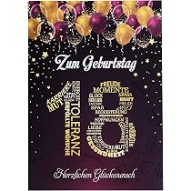 XXL Geburtstagskarte Zum 65. – Moderner Look In A4 Mit Umschlag, Edle Klappkarte Für Viele Unterschriften