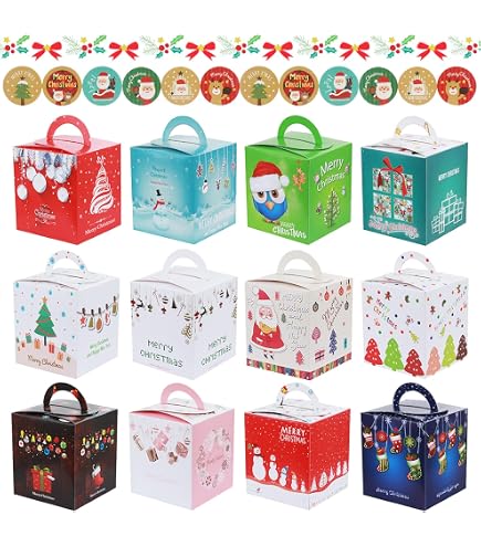 Lot De 8 Mini Boîtes En Métal De Noël - Avec Couvercle, Motifs Festifs, Pour Cadeaux, Biscuits, DIY - 3