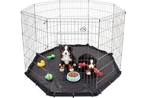 Playpen Puppy With Water Resistant Floor by Cozy Pet for Dogs Puppies Rabbits Guinea Pigs, Play Pen Dog Cage Crate Rabbit Run PP04 + Floor