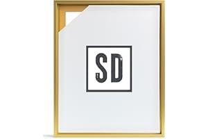 Stallmann Design Cadre à joint d'ombre pour châssis | 50x70 cm | Or | MDF cadre pour toiles avec effet de profondeur | avec accessoires de montage | Cadre sans verre ni dos d'âne